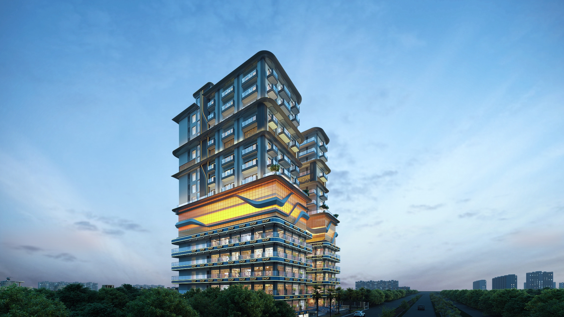 Delta Square - Night Left Acute Angle